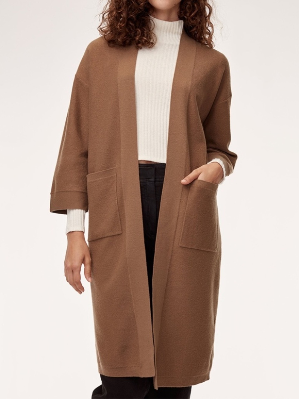 Aritzia Wilfred Free Mariana merino wool blend open cardigan Size XS